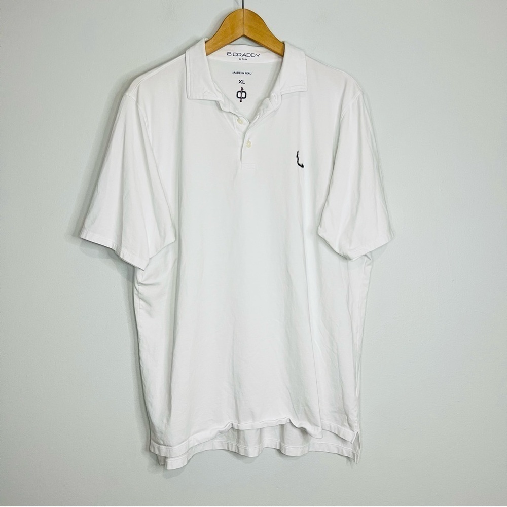 B. Draddy White Pima Soft Performance Polo XLarge